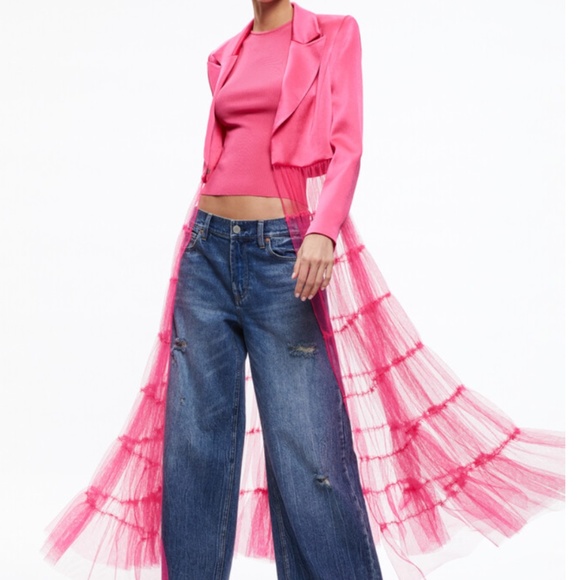 ALICE + OLIVIA- EVERLY TULLE BLAZER